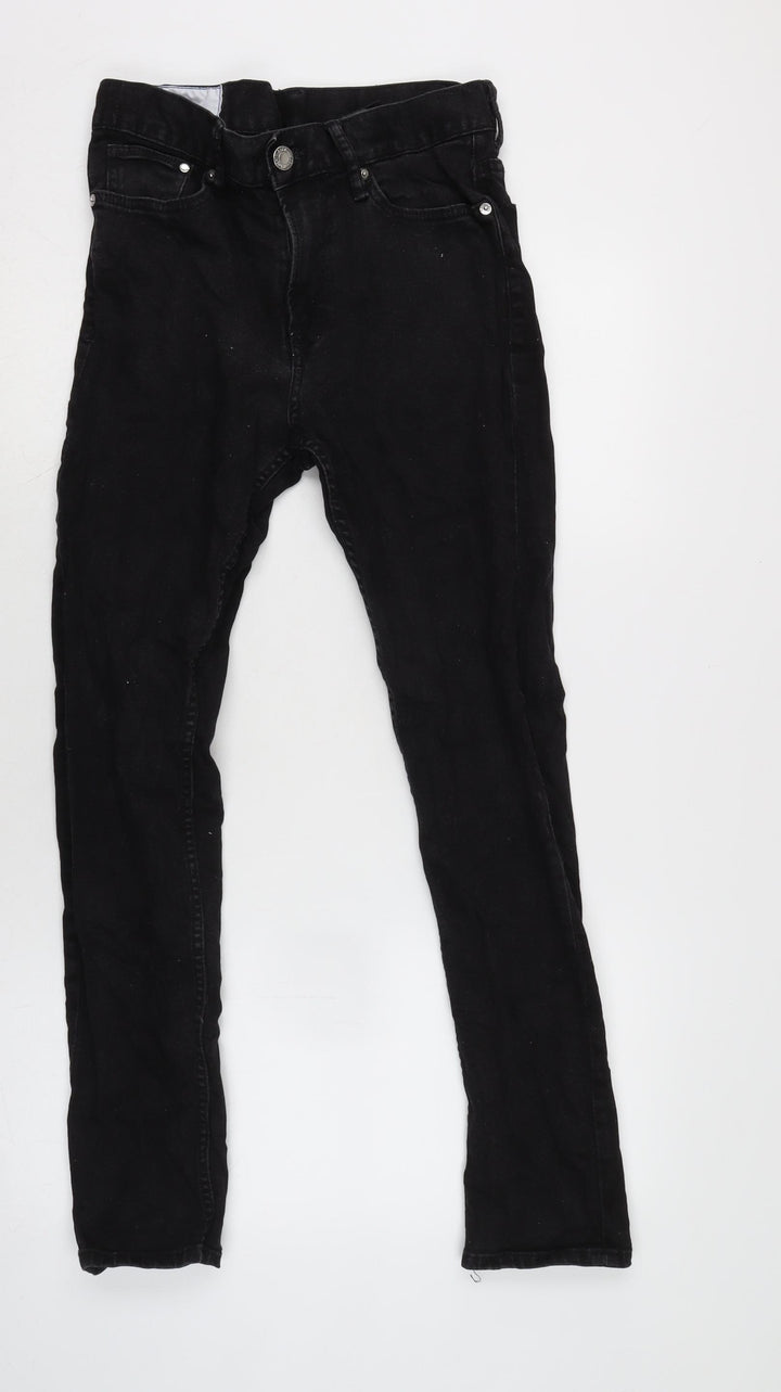 Slim & Denim Mens Black Cotton Blend Tapered Jeans Size 29 in L28 in Regular Zip