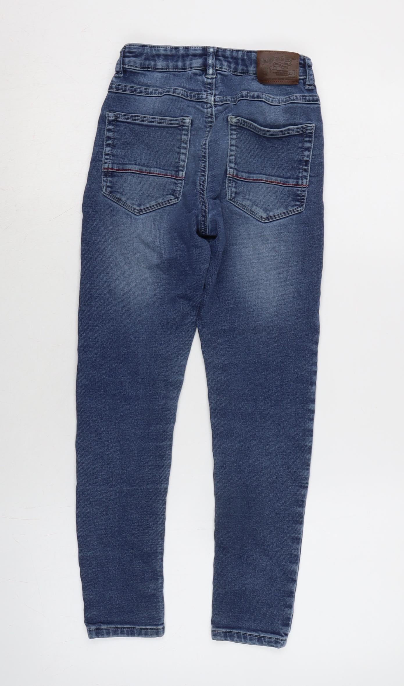 George Boys Blue Cotton Tapered Jeans Size 10-11 Years L24 in Regular Zip