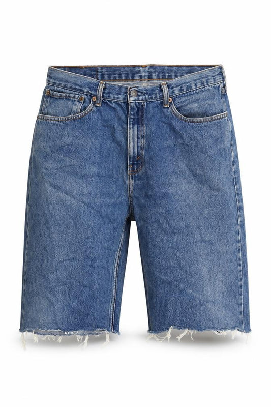 Levi's Mens Blue Cotton Bermuda Shorts Size 34 in L12 in Regular Zip - Raw Hem