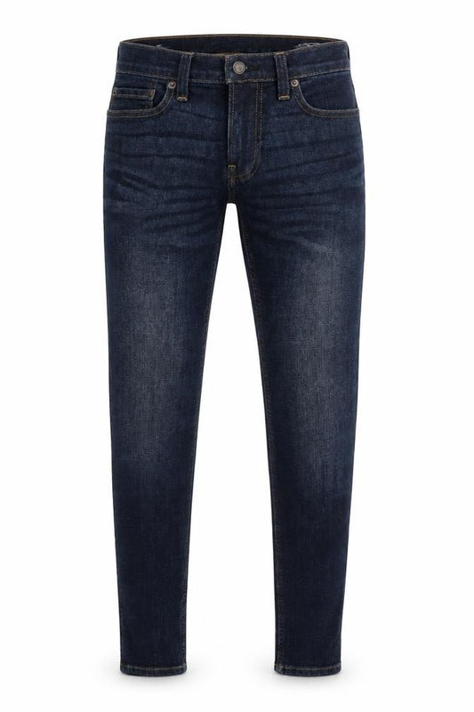Front view of Hollister women’s blue cotton blend skinny jeans, size UK 26, in, 29-inch leg regular zip