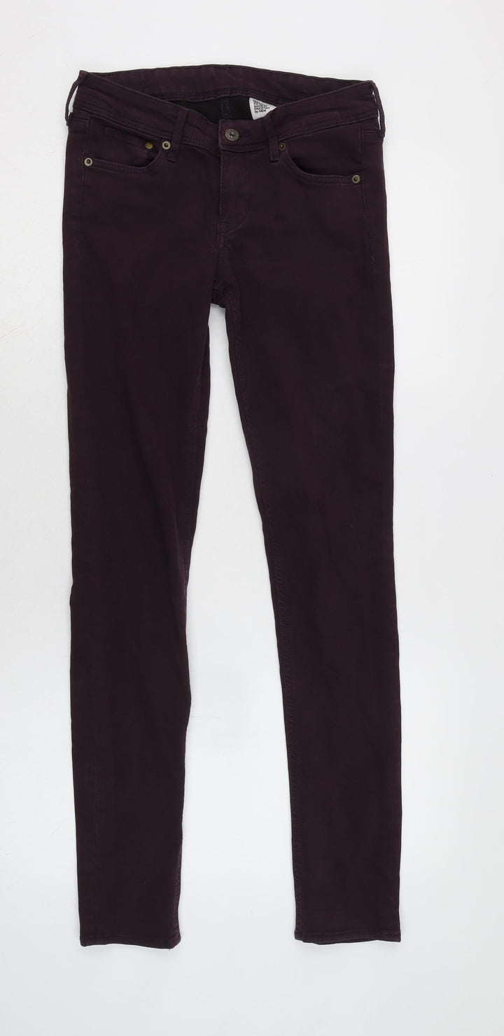 H&M Womens Purple Cotton Blend Skinny Jeans Size 26 in L30 in Regular Zip