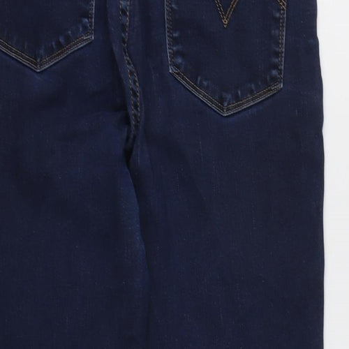 Levis Womens Blue Cotton Blend Straight Jeans Size 30 in L26 in Regular Zip - Raw / tape effect hem.
