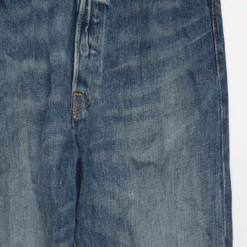 Levis Mens Blue Cotton Straight Jeans Size 33 in L30 in Regular Button