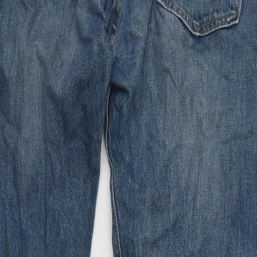 Levis Mens Blue Cotton Straight Jeans Size 33 in L30 in Regular Button