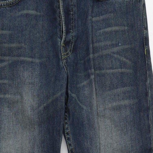 French Connection Mens Blue Cotton Bootcut Jeans Size 32 in L28 in Regular Zip
