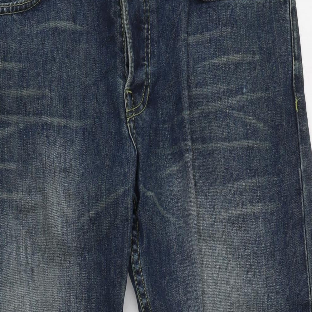 French Connection Mens Blue Cotton Bootcut Jeans Size 32 in L28 in Regular Zip