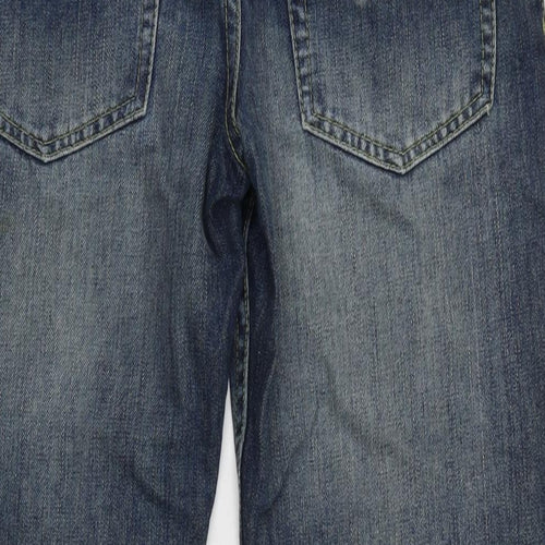 French Connection Mens Blue Cotton Bootcut Jeans Size 32 in L28 in Regular Zip