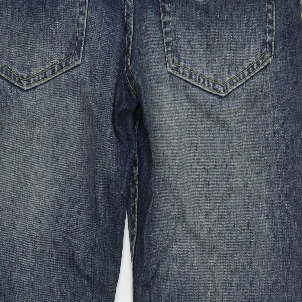 French Connection Mens Blue Cotton Bootcut Jeans Size 32 in L28 in Regular Zip