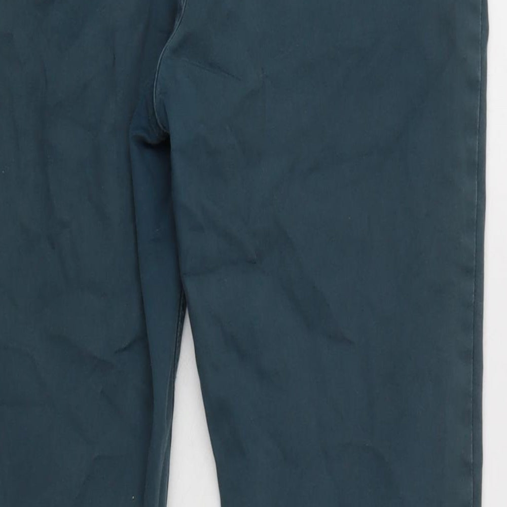 Marks and Spencer Womens Blue Cotton Blend Tapered Jeans Size 14 L26 in Regular Zip