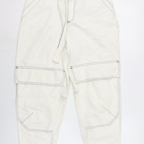 ASOS Womens Ivory Cotton Straight Jeans Size 26 in L25 in Regular Zip