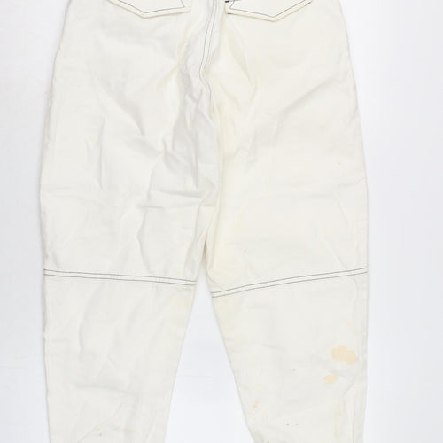 ASOS Womens Ivory Cotton Straight Jeans Size 26 in L25 in Regular Zip