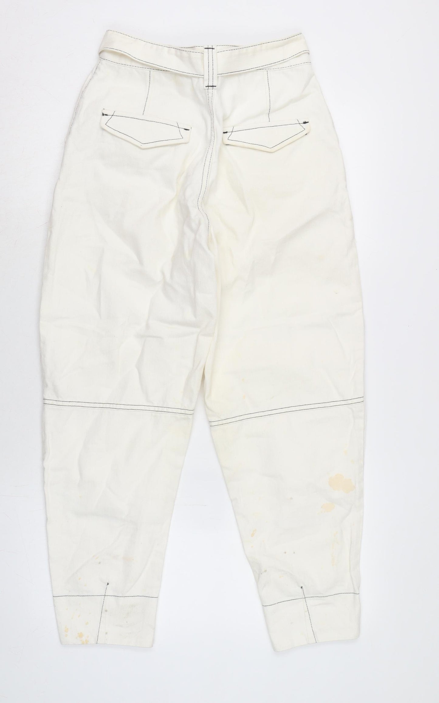 ASOS Womens Ivory Cotton Straight Jeans Size 26 in L25 in Regular Zip