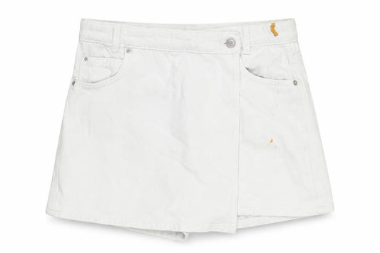 Marks and Spencer Girls Blue Cotton A-Line Skort Size 12-13 Years Regular Tie