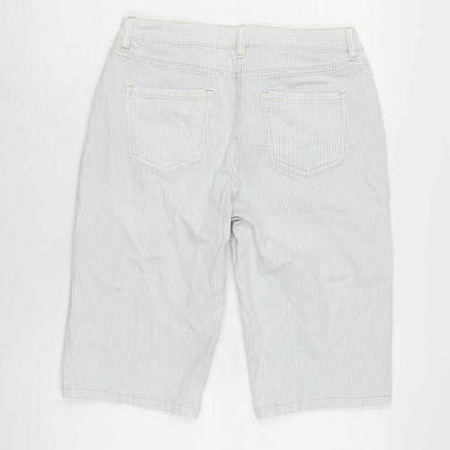 NEXT Womens Blue Cotton Bermuda Shorts Size 12 L14.5 in Regular Zip