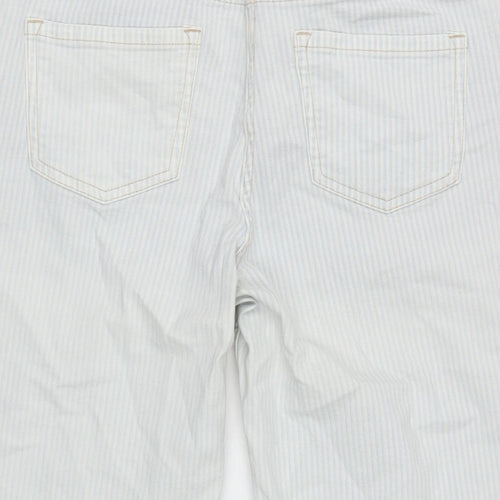 NEXT Womens Blue Cotton Bermuda Shorts Size 12 L14.5 in Regular Zip