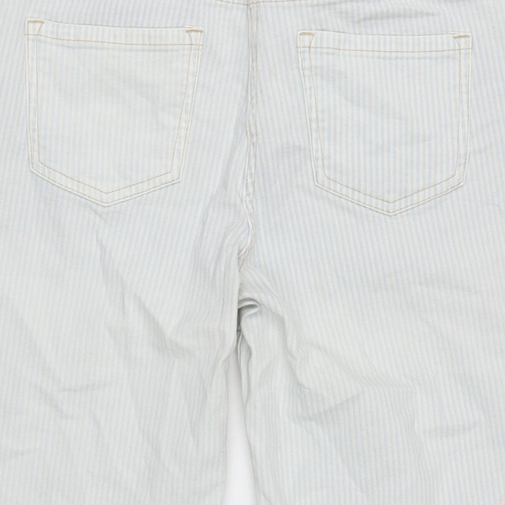 NEXT Womens Blue Cotton Bermuda Shorts Size 12 L14.5 in Regular Zip