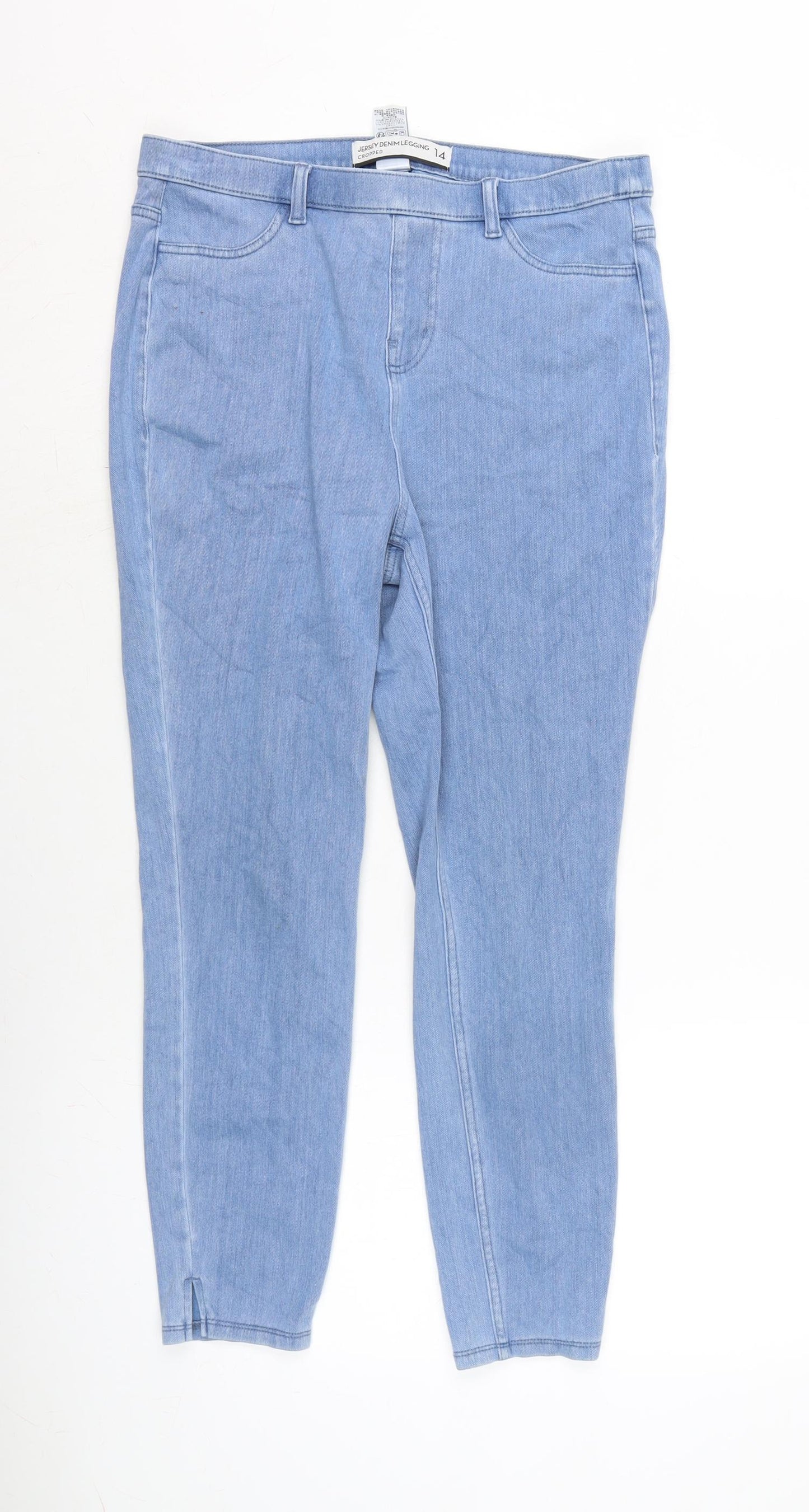 NEXT Womens Blue Cotton Blend Jegging Jeans Size 14 L25 in Regular