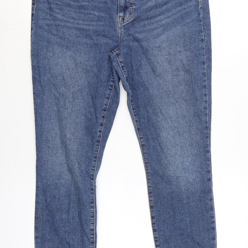 Gap Womens Blue Cotton Blend Tapered Jeans Size 30 in L26 in Regular Zip