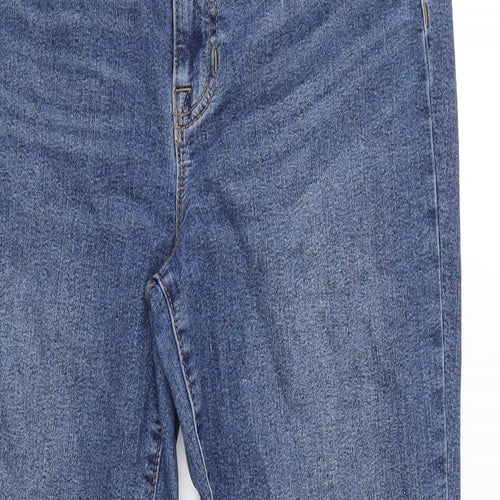 Gap Womens Blue Cotton Blend Tapered Jeans Size 30 in L26 in Regular Zip