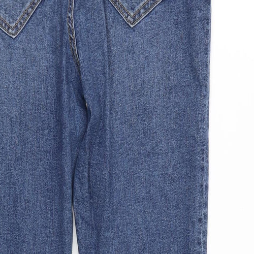 Gap Womens Blue Cotton Blend Tapered Jeans Size 30 in L26 in Regular Zip