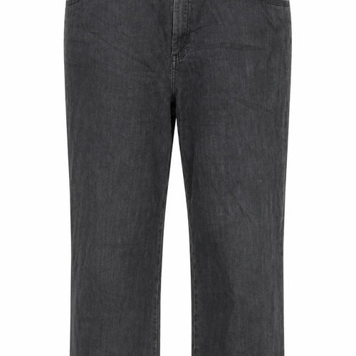 Marks and Spencer Womens Grey Cotton Trousers Size 16 L26.5 in Regular Zip
