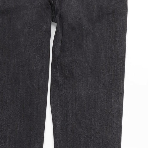 NEXT Womens Grey Cotton Blend Straight Jeans Size 10 L30 in Regular Zip