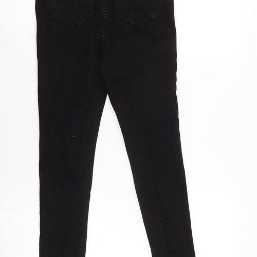 PRETTY LITTLE THING Womens Black Cotton Blend Tapered Jeans Size 8 L28 in Regular Zip