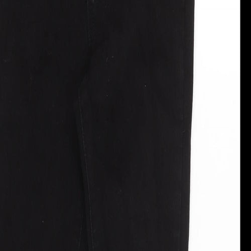 PRETTY LITTLE THING Womens Black Cotton Blend Tapered Jeans Size 8 L28 in Regular Zip