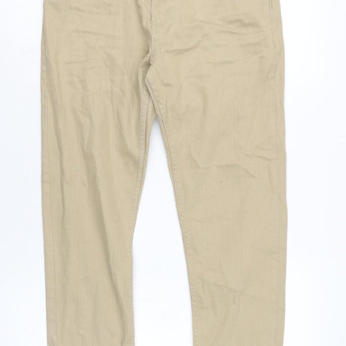 Denim & Co. Mens Beige Cotton Blend Skinny Jeans Size 30 in L28 in Regular Zip