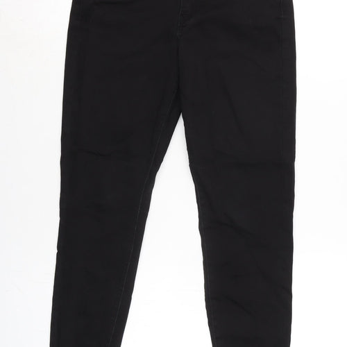 Denim & Co. Womens Black Cotton Blend Tapered Jeans Size 10 L24.5 in Regular Zip