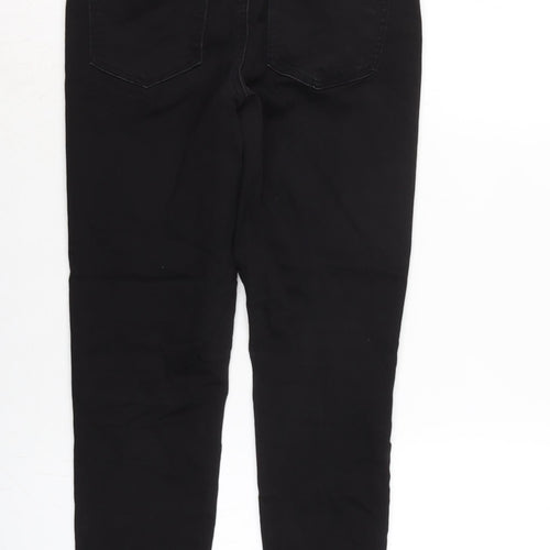 Denim & Co. Womens Black Cotton Blend Tapered Jeans Size 10 L24.5 in Regular Zip