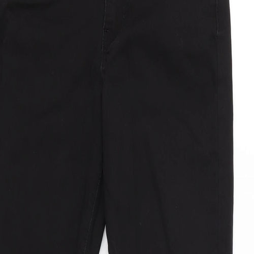 Denim & Co. Womens Black Cotton Blend Tapered Jeans Size 10 L24.5 in Regular Zip