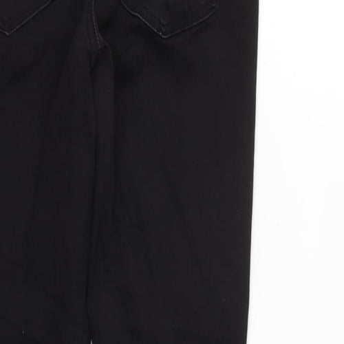 Denim & Co. Womens Black Cotton Blend Tapered Jeans Size 10 L24.5 in Regular Zip