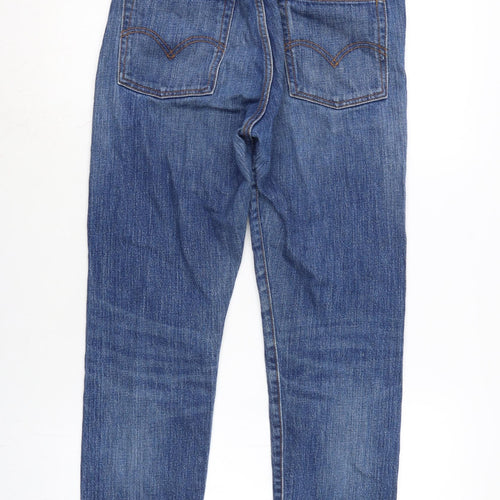Levis Womens Blue Cotton Skinny Jeans Size 30 in L25 in Regular Button - Raw Hem.
