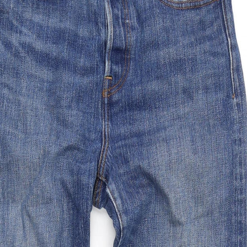 Levis Womens Blue Cotton Skinny Jeans Size 30 in L25 in Regular Button - Raw Hem.