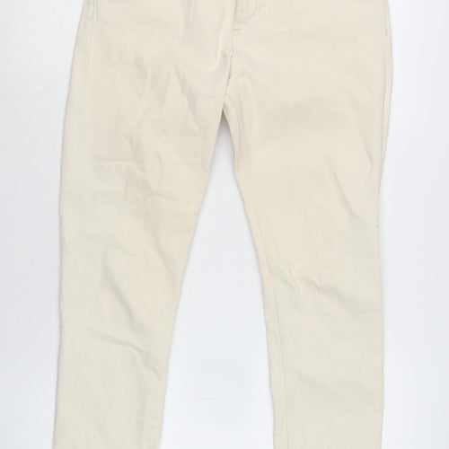 Jack Wills Womens Ivory Cotton Blend Cropped Jeans Size 28 in L26.5 in Regular Zip