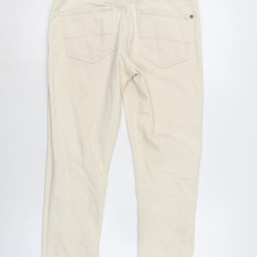 Jack Wills Womens Ivory Cotton Blend Cropped Jeans Size 28 in L26.5 in Regular Zip