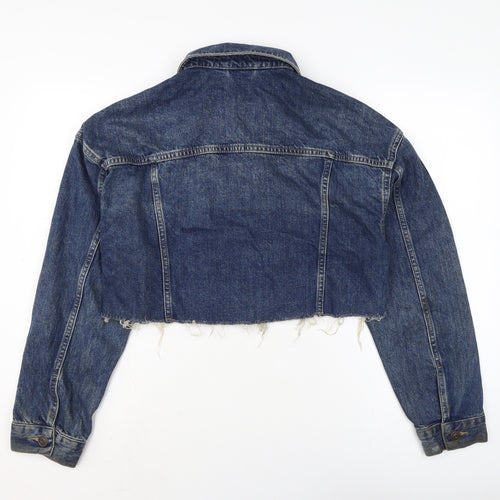 BDG Womens Blue Biker Jacket Size L Button