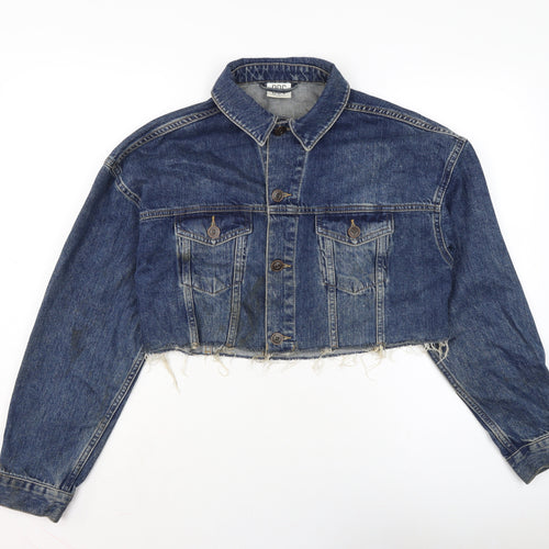BDG Womens Blue Biker Jacket Size L Button