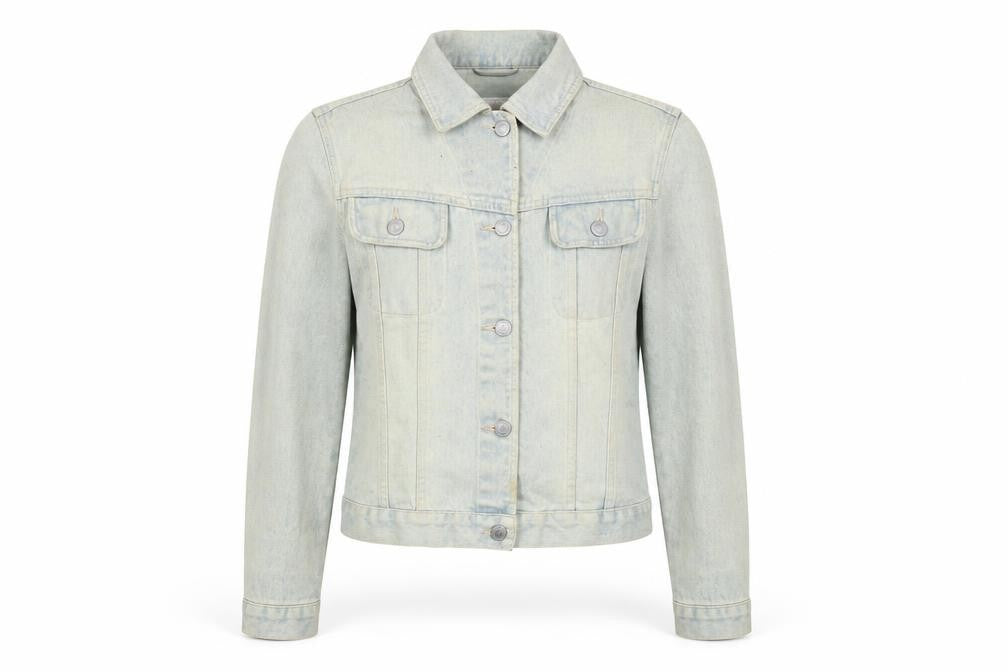 Pull&Bear Womens Blue Biker Jacket Size 12 Button