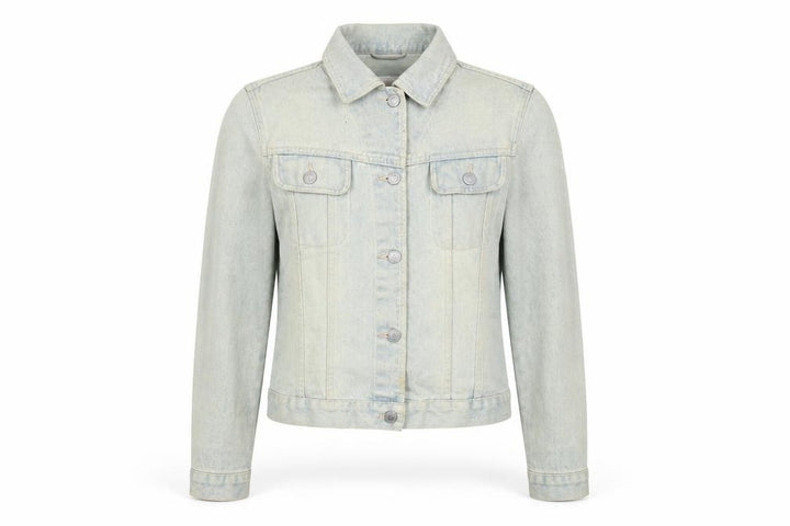 Pull&Bear Womens Blue Biker Jacket Size 12 Button