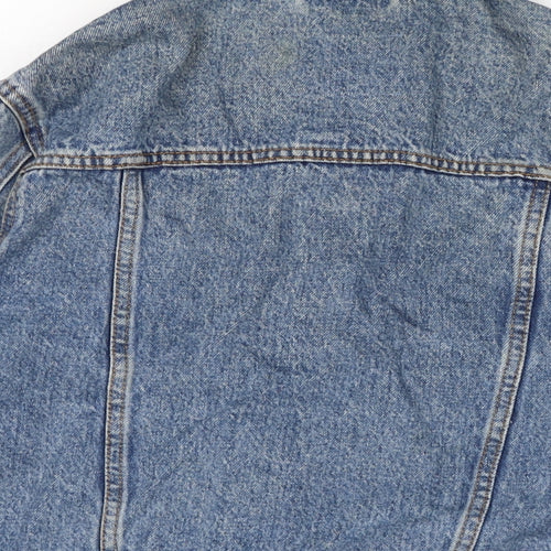 Denim & Co. Womens Black Biker Jacket Size 12 Button