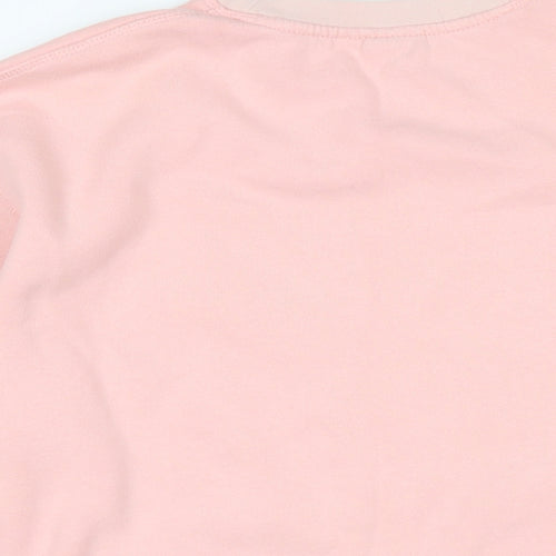 Topshop Womens Pink Cotton Pullover Sweatshirt Size M