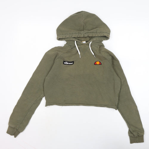 ellesse Womens Green Cotton Pullover Hoodie Size S