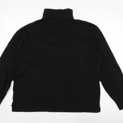 Ralph Lauren Mens Black Mock Neck Cotton Pullover Jumper Size XL Long Sleeve