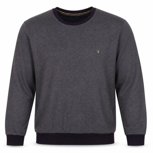 Trender Mens Blue Crew Neck Acrylic Henley Jumper Size XL Long Sleeve