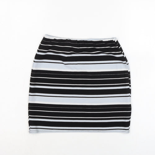 New Look Womens Multicoloured Striped Polyester Bandage Skirt Size 8