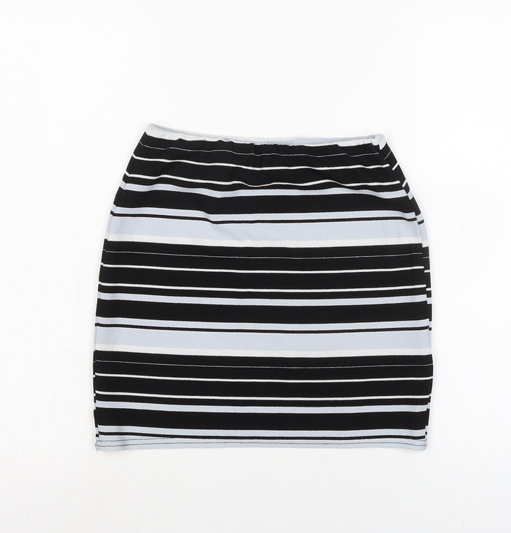 New Look Womens Multicoloured Striped Polyester Bandage Skirt Size 8