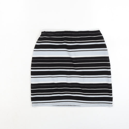 New Look Womens Multicoloured Striped Polyester Bandage Skirt Size 8