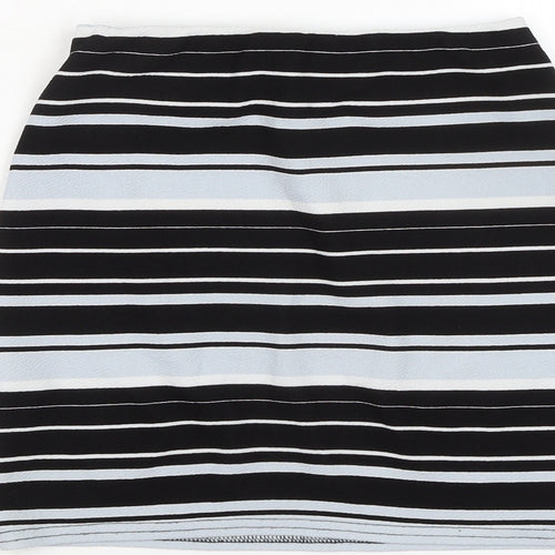 New Look Womens Multicoloured Striped Polyester Bandage Skirt Size 8